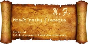 Mosánszky Fiametta névjegykártya